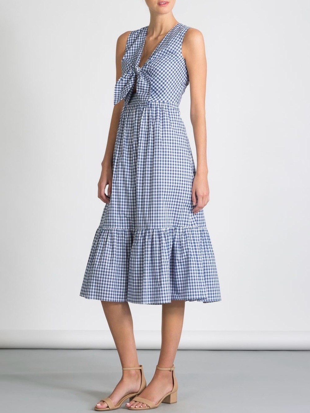 Shoshanna Mini Check Gingham Tie Gilroy Dress - Picture 4 of 11